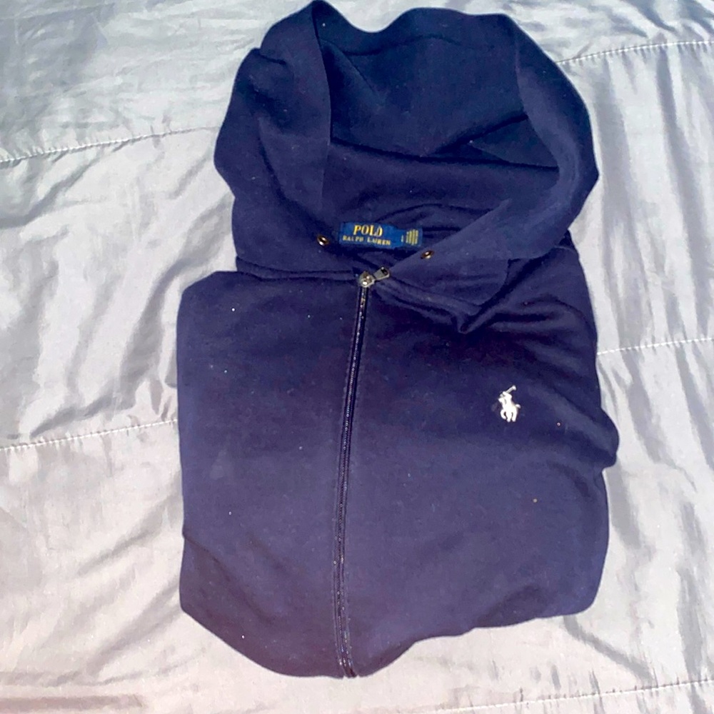 Navy Blue Polo Ralph Lauren Zip Up Hoodie